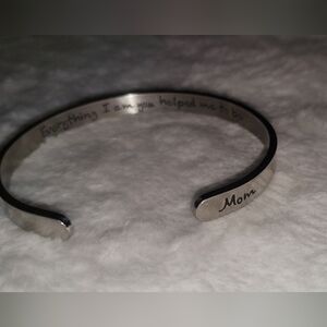 Silver Mom Engraved Bracelet